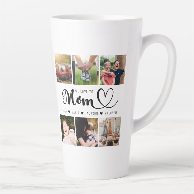 Wir Liebe Sie Mama Kinder Namen Foto Collage Milchtasse (Rechts)
