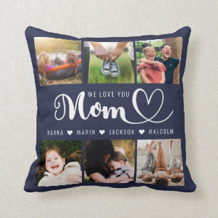 Wir Liebe Sie Mama Kinder Namen Foto Collage Throw Kissen