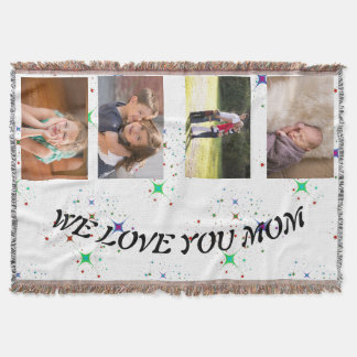 Wir Liebe Sie Mama mit Sternen 4 Fotos Decke