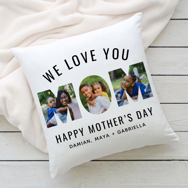 Wir Liebe Sie Mama Mütter Tag 3 FotoCollage Kissen (Von Creator hochgeladen)