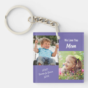 Wir Liebe Sie Mama Personalisierte Fotos Lila Schlüsselanhänger