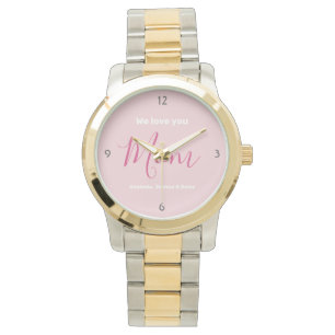Wir Liebe Sie Mama Rosa Minimalistisch Armbanduhr