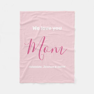 Wir Liebe Sie Mama Rosa Minimalistisch Fleecedecke