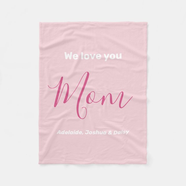 Wir Liebe Sie Mama Rosa Minimalistisch Fleecedecke (Vorderseite)