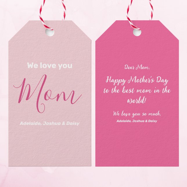 Wir Liebe Sie Mama Rosa Minimalistisch Geschenkanhänger (Von Creator hochgeladen)