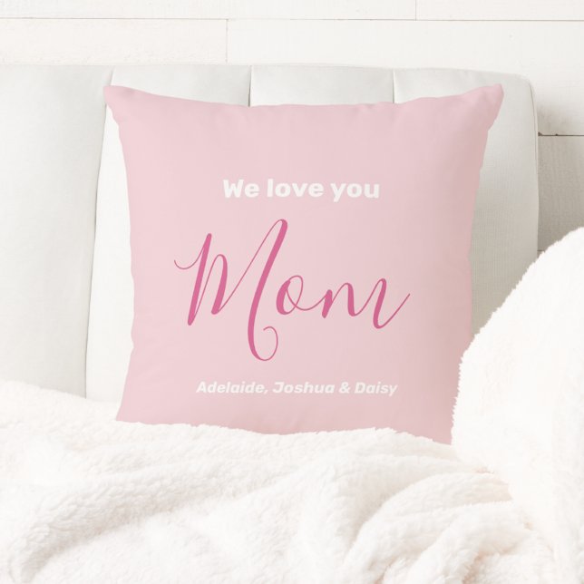 Wir Liebe Sie Mama Rosa Minimalistisch Kissen (Von Creator hochgeladen)