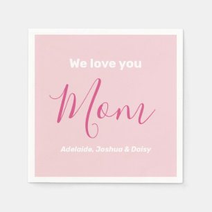 Wir Liebe Sie Mama Rosa Minimalistisch Serviette