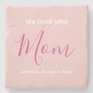 Wir Liebe Sie Mama Rosa Minimalistisch Steinuntersetzer
