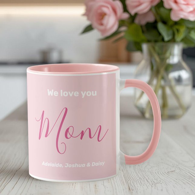 Wir Liebe Sie Mama Rosa Minimalistisch Tasse (Von Creator hochgeladen)