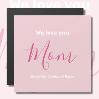 Wir Liebe Sie Mama rosa Minimalistische Magnetkart