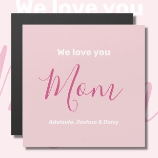 Wir Liebe Sie Mama rosa Minimalistische Magnetkart Magnetkarte