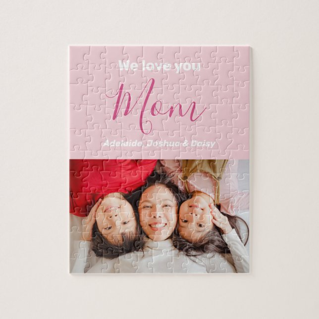 Wir Liebe Sie Mama Rosa Minimalistisches Foto (Vertikal)