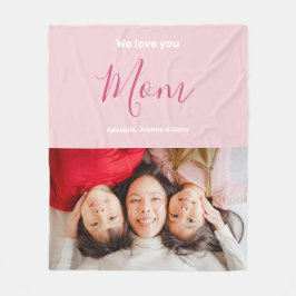Wir Liebe Sie Mama Rosa Minimalistisches Foto Fleecedecke