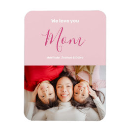 Wir Liebe Sie Mama Rosa Minimalistisches Foto Magnet