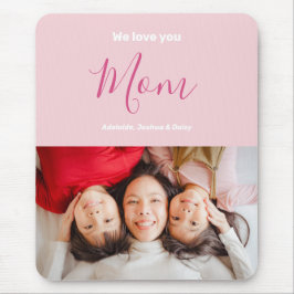 Wir Liebe Sie Mama Rosa Minimalistisches Foto Mousepad