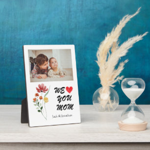 Wir Liebe Sie Mama Wildblume Herzstück Foto Fotoplatte