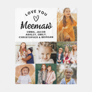 Wir Liebe Sie Meemaw Familie Moderne FotoCollage Fleecedecke