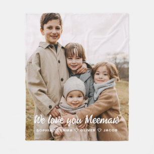 Wir Liebe Sie Meemaw Familie Modernes Single Foto Fleecedecke