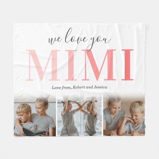 Wir Liebe Sie Mimi FotoCollage Fleecedecke (Vorderseite (Horizontal))