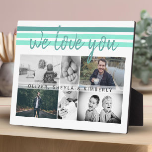 Wir Liebe Sie Moderne Script-Familie 6 Foto Collag Fotoplatte