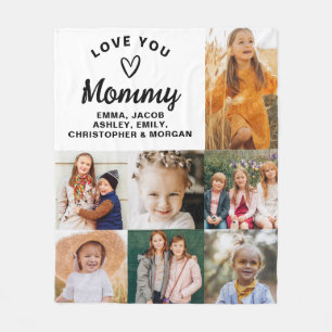 Wir Liebe Sie Mommy Family Moderne FotoCollage Fleecedecke