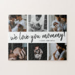 Wir Liebe Sie Mommy Modern 6 Foto Collage Mutter<br><div class="desc">Ein einfaches,  aber kühn Foto Mutter's Day Puzzle mit 6 Fotos und wir Liebe Ihnen mommy bearbeitbaren Text.</div>