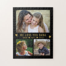 Wir Liebe Sie Nana 3 Foto Collage Schwarz