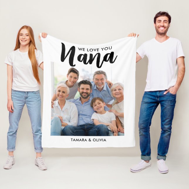 Wir Liebe Sie Nana ein Foto Personalisiert Weiß Fleecedecke (Beispiel)
