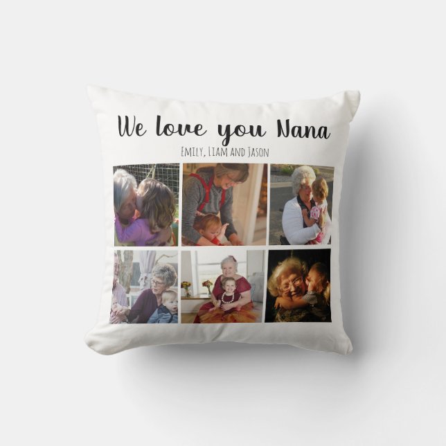 Wir Liebe Sie nana Foto Collage benutzerdefinierte Kissen (Vorderseite)