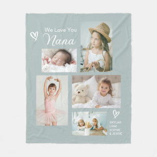 Wir Liebe Sie Nana Grandkids Foto Collage Keepake Fleecedecke