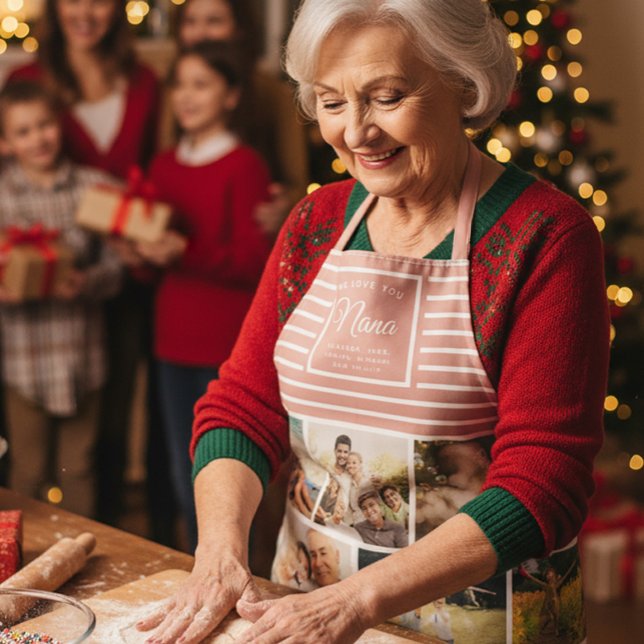 WIR LIEBE SIE NANA Großmutter Foto Collage Rosa Schürze (Von Creator hochgeladen)