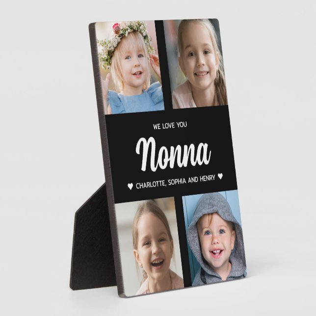 Wir Liebe Sie Nonna Familie halten Foto Collage Fotoplatte (Seite)