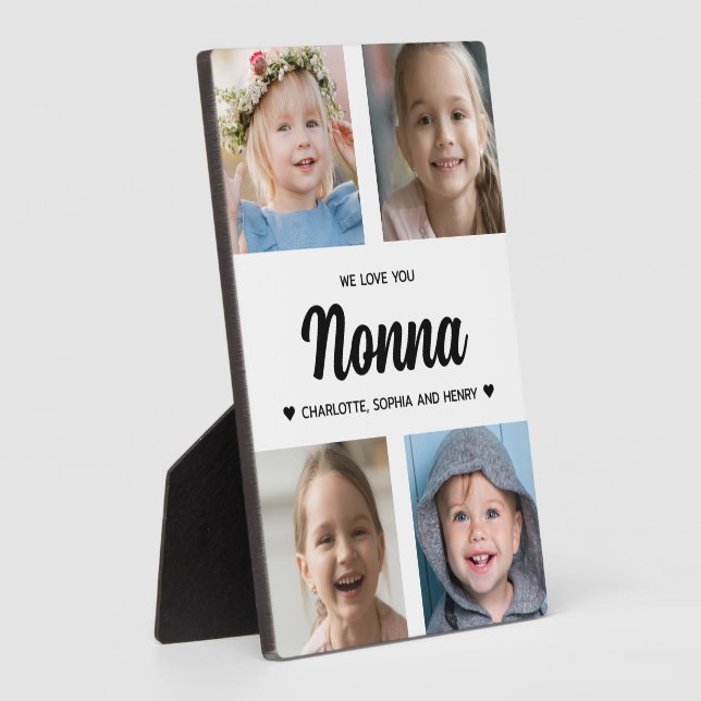 Wir Liebe Sie Nonna Familie halten Foto Collage Fotoplatte (Seite)