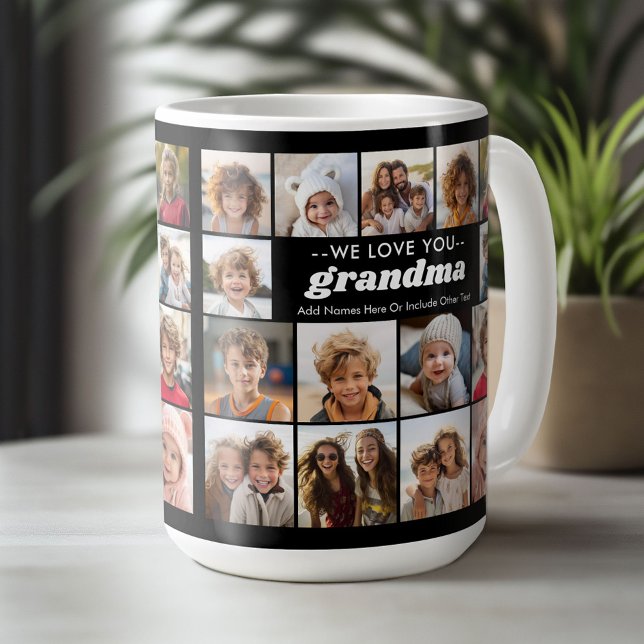 Wir Liebe Sie Oma - 15 FotoCollage Kaffeetasse (Custom Photo Mug)
