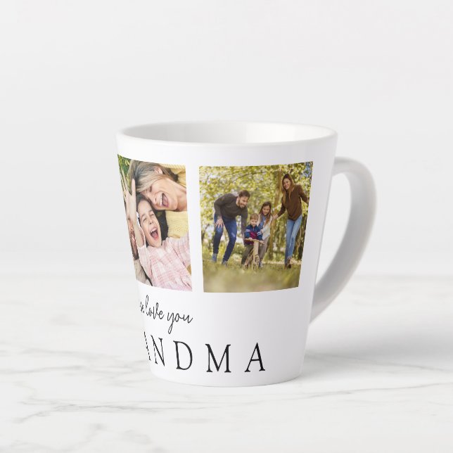 Wir Liebe Sie Oma 3 Foto Personalisiert Monogramm Milchtasse (Rechte Ecke)