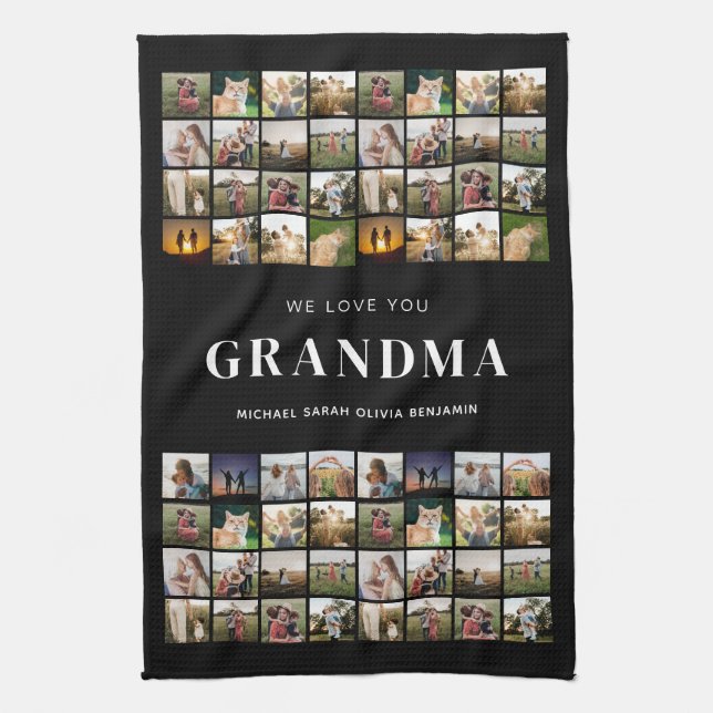 Wir Liebe Sie Oma 64 FotoCollage Geschirrtuch (Vertikal)