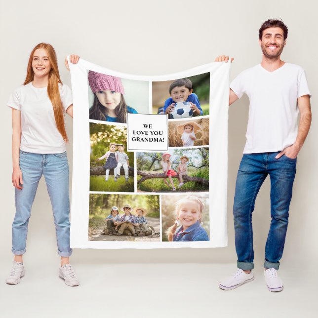 Wir Liebe Sie Oma 7 Foto Kinderfamilie Fleecedecke (Beispiel)