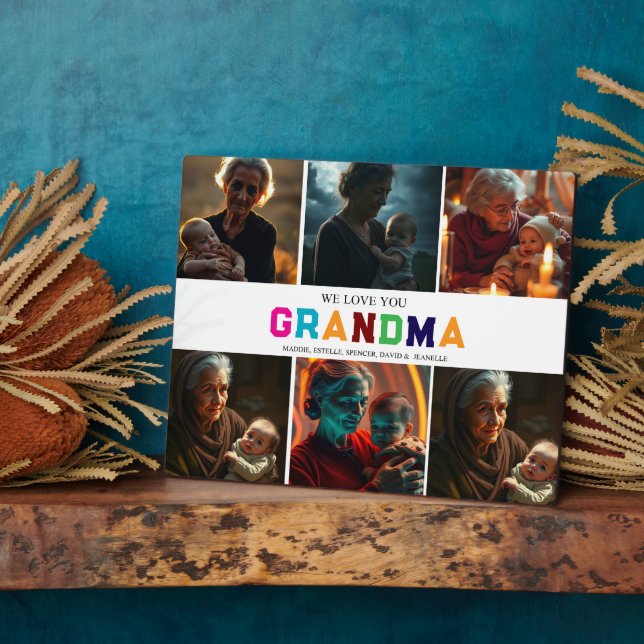 Wir Liebe Sie Oma Custom 6-Foto Fotoplatte (Seite)