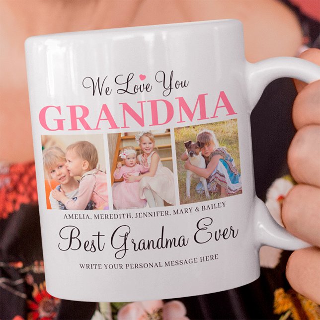 Wir Liebe Sie Oma Custom Foto Collage Tasse (Best Grandma Ever Mug)