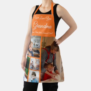 Wir Liebe Sie Oma   Elegantes Orange 5 Foto Schürze