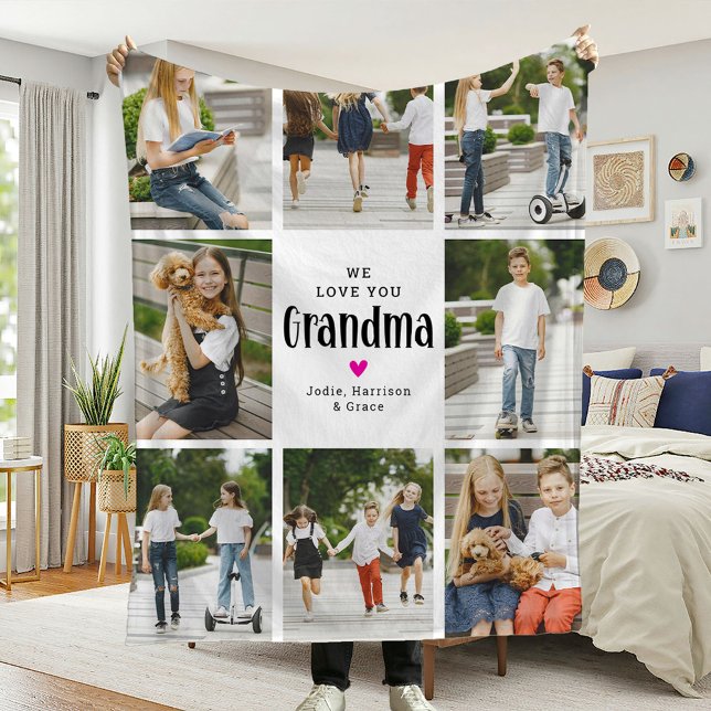 Wir Liebe Sie Oma Foto Collage Geschenk Fleecedecke (Von Creator hochgeladen)