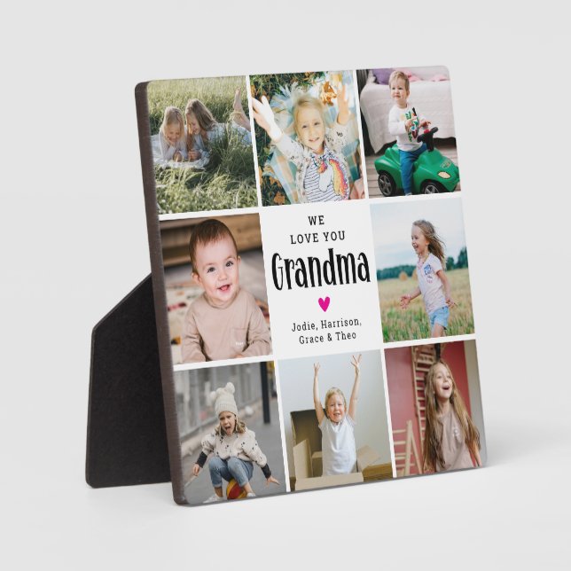 Wir Liebe Sie Oma Foto Collage Geschenk Fotoplatte (Vorderseite)