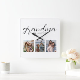 Wir Liebe Sie Oma Foto Quadratische Wanduhr