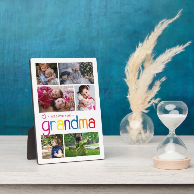 Wir Liebe Sie Oma FotoCollage Fotoplatte (Seite)