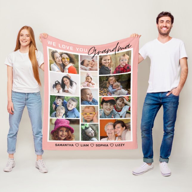 Wir Liebe Sie Oma Grandkids 13 FotoCollage Fleecedecke (Beispiel)