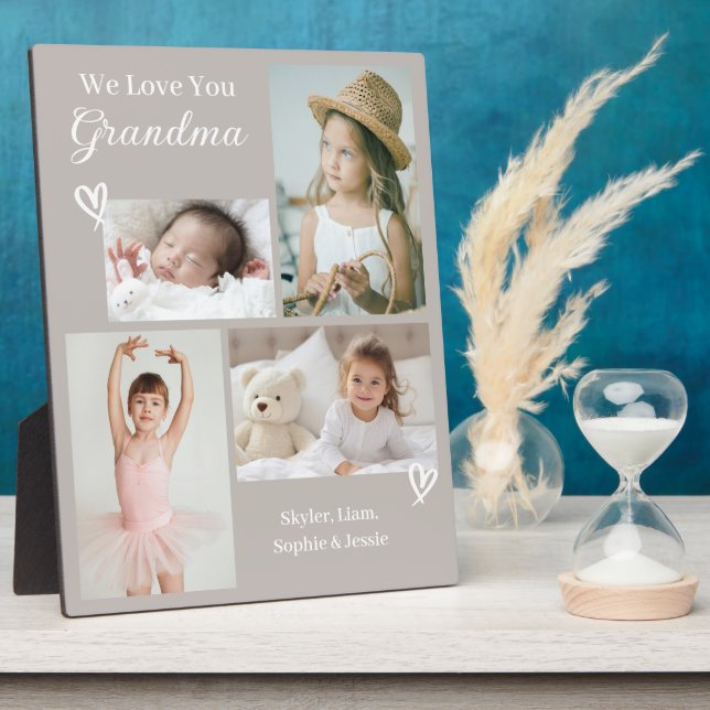 Wir Liebe Sie Oma Grandkids FotoCollage Fotoplatte (Seite)