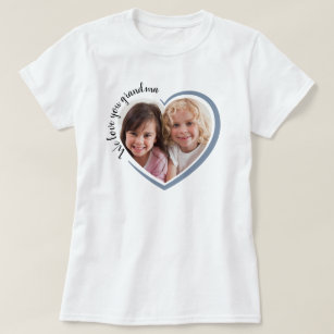 Wir Liebe Sie Oma Heart Foto T-Shirt