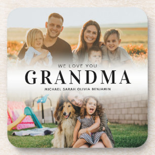 Wir Liebe Sie Oma Personalisiert 2 Foto Getränkeuntersetzer