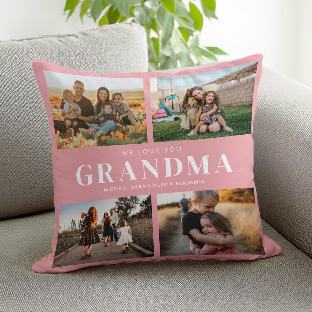 Wir Liebe Sie Oma Personalisiert 4 FotoCollage Kissen (Von Creator hochgeladen)