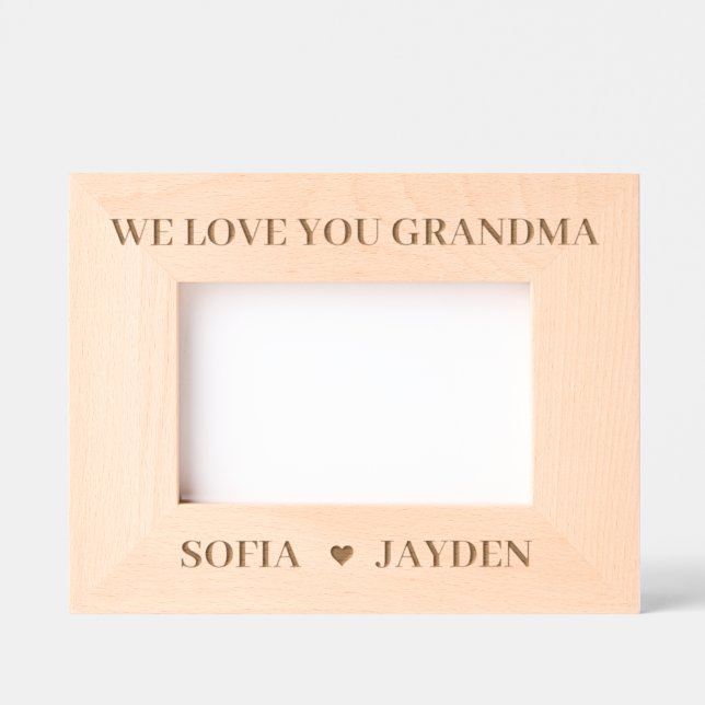 Wir Liebe Sie Oma Personalisiert Geätzte Rahmen (Vorderseite)